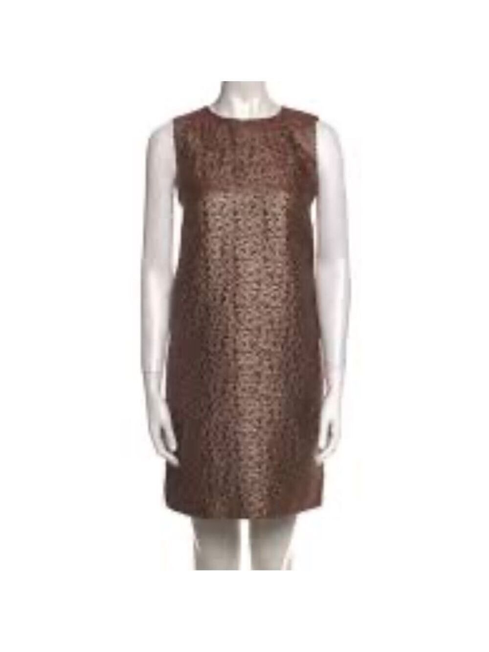 RED Valentino Gold and Brown Brocade Jacquard Mini Dress IT 44 US 6